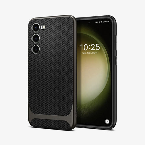ACS05626 - Galaxy S23 Ultra Case Neo Hybrid in black showing the back